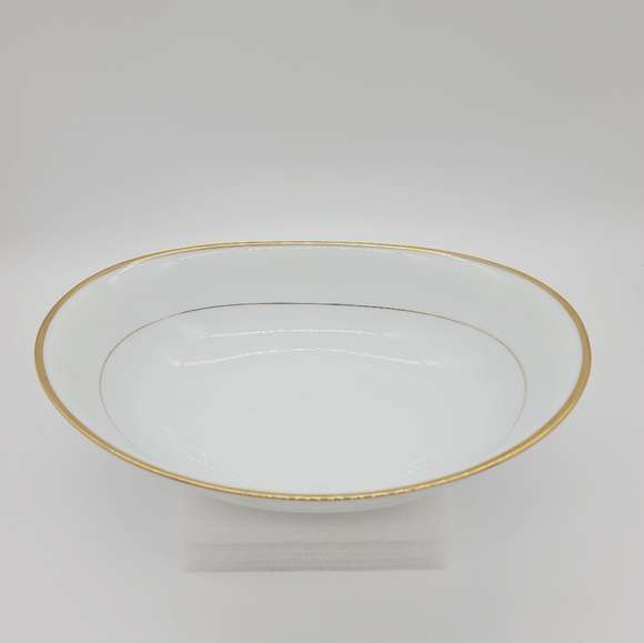 Vintage Princess House Princess Heritage Vegetable Serving Bowl  Oval Gold Rim - Picture 3 of 5